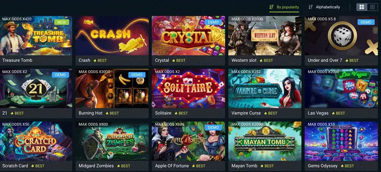 1xBet casino all real money games in MIGA Casino